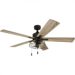 Hot Sale ✨ Patriot Lighting™ Miller Station 52" Matte Black Industrial Indoor LED Ceiling Fan 🔔