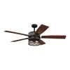 Best Pirce ⭐ Patriot Lighting® Elegant Home Bodhi 56" Black & Replica Wood Indoor LED Ceiling Fan 🤩 -Patriot Lighting Sales 3550655 Master