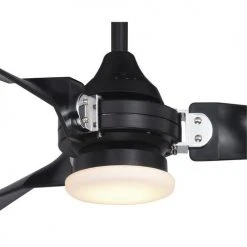 Best Sale ❤️ Patriot Lighting™ Istanbul 52" Black With Chrome Accent Indoor/Outdoor LED Ceiling Fan ❤️ -Patriot Lighting Sales 3550703 Alt2