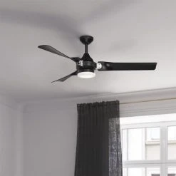 Best Sale ❤️ Patriot Lighting™ Istanbul 52" Black With Chrome Accent Indoor/Outdoor LED Ceiling Fan ❤️ -Patriot Lighting Sales 3550703 Alt9