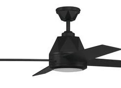Outlet ✔️ Patriot Lighting™ Geo 52" Matte Black Indoor Integrated LED Ceiling Fan ⌛ -Patriot Lighting Sales 3550720 Alt1