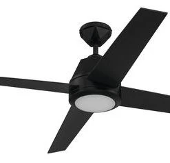 Outlet ✔️ Patriot Lighting™ Geo 52" Matte Black Indoor Integrated LED Ceiling Fan ⌛