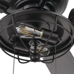 Flash Sale ⭐ Patriot Lighting™ Annetta 52" Matte Black LED Indoor/Outdoor Ceiling Fan 🔥 -Patriot Lighting Sales 3550748 20778 Lightkit Closeup