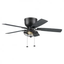 Flash Sale ⭐ Patriot Lighting™ Annetta 52" Matte Black LED Indoor/Outdoor Ceiling Fan 🔥 -Patriot Lighting Sales 3550748 20778 Persp2 LightOn A