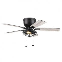 Flash Sale ⭐ Patriot Lighting™ Annetta 52" Matte Black LED Indoor/Outdoor Ceiling Fan 🔥 -Patriot Lighting Sales 3550748 20778 Persp2 LightOn B