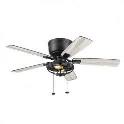 Flash Sale ⭐ Patriot Lighting™ Annetta 52" Matte Black LED Indoor/Outdoor Ceiling Fan 🔥 -Patriot Lighting Sales 3550748 20778 Persp3 LightOn B