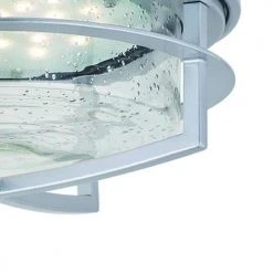 Budget 💯 Patriot Lighting® Uptown Painted Satin Nickel LED Outdoor Flush Mount Ceiling Light ⭐ -Patriot Lighting Sales 356 9935 FG