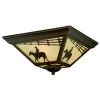 Best Pirce ⭐ Patriot Lighting® Cowboy Burnished Bronze 3-Light Flush Mount Ceiling Light ❤️ -Patriot Lighting Sales 356 9945 P SF