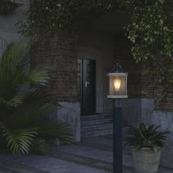 Wholesale 🥰 Patriot Lighting® Elegant Home Brooklyn Natural Iron & Distressed Faux Wood Post Light ✨ -Patriot Lighting Sales 3561116 Alt2