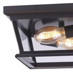 Coupon 🎉 Patriot Lighting® Holliday Oil-Rubbed Bronze 2-Light Outdoor Flush Mount Ceiling Light 😍 -Patriot Lighting Sales 3561127 DETAIL