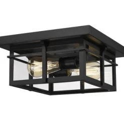 Coupon 🎉 Patriot Lighting® Ward Matte Black Flush Mount Outdoor Ceiling Light 🥰 -Patriot Lighting Sales 3561189 P ALT5