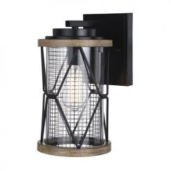 Best Pirce ✔️ Patriot Lighting® Elegant Home Bodhi Black & Replica Wood Outdoor Wall Light ⭐