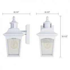 New 👍 Patriot Lighting® Dualux Eloise II White Motion Sensor Outdoor Security Wall Light ✔️ -Patriot Lighting Sales 3563840 Alt3