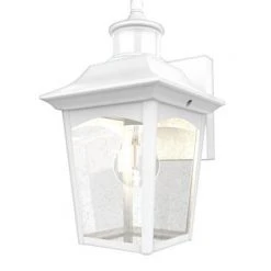 New 👍 Patriot Lighting® Dualux Eloise II White Motion Sensor Outdoor Security Wall Light ✔️ -Patriot Lighting Sales 3563840 Eloise ll Outdoor Light Angle