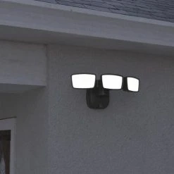 Promo ⌛ Patriot Lighting® Dualux Bronze LED Triple Head Outdoor Security Flood Light 😍 -Patriot Lighting Sales 3569426 Alt8