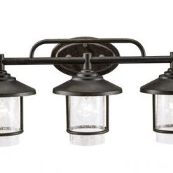 Outlet 😀 Patriot Lighting® Elegant Home Miner Bronze 3-Light Vanity Light ✨