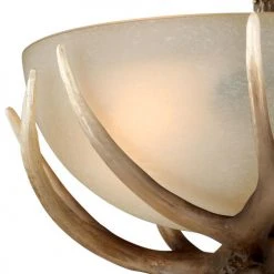 Brand new 🔥 Patriot Lighting® Yoho Black Walnut Antler Semi-Flush Mount Ceiling Light ✨ -Patriot Lighting Sales C0014 2