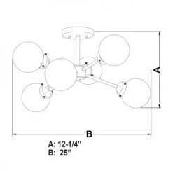 Cheap 🌟 Patriot Lighting® Orbit Oil Rubbed Bronze 6 Light Semi-Flush Mount Ceiling Light ✔️ -Patriot Lighting Sales C0132 DWG