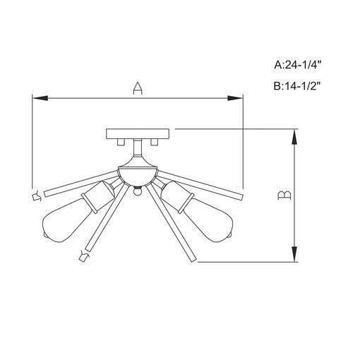 New ✔️ Patriot Lighting® Estelle Nautral Brass 6 Light Semi-Flush Mount Ceiling Light ✔️ 7 New ✔️ Patriot Lighting® Estelle Nautral Brass 6 Light Semi-Flush Mount Ceiling Light ✔️ - Image 5