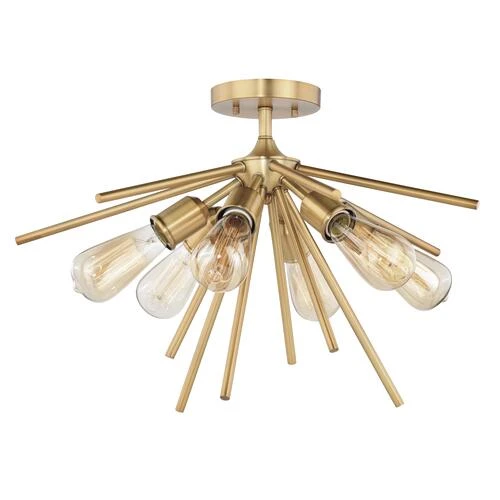 New ✔️ Patriot Lighting® Estelle Nautral Brass 6 Light Semi-Flush Mount Ceiling Light ✔️ 3 New ✔️ Patriot Lighting® Estelle Nautral Brass 6 Light Semi-Flush Mount Ceiling Light ✔️