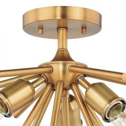 Buy 🧨 Patriot Lighting® Estelle Nautral Brass 3 Light Semi-Flush Mount Ceiling Light 🎁 -Patriot Lighting Sales C0164 1