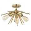 Buy 🧨 Patriot Lighting® Estelle Nautral Brass 3 Light Semi-Flush Mount Ceiling Light 🎁 -Patriot Lighting Sales C0164