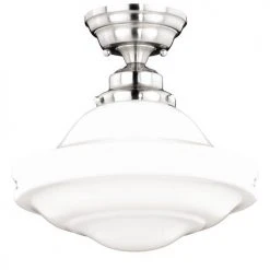 Buy 🎁 Patriot Lighting® Huntley Satin Nickel Semi-Flush Mount Ceiling Light 😀