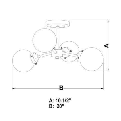 Discount 🤩 Patriot Lighting® Orbit Oil Rubbed Bronze 4 Light Semi-Flush Mount Ceiling Light 💯 6 Discount 🤩 Patriot Lighting® Orbit Oil Rubbed Bronze 4 Light Semi-Flush Mount Ceiling Light 💯 - Image 4