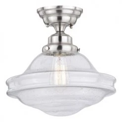 Best Sale ⭐ Patriot Lighting® Huntley Satin Nickel Semi-Flush Mount Ceiling Light ⭐