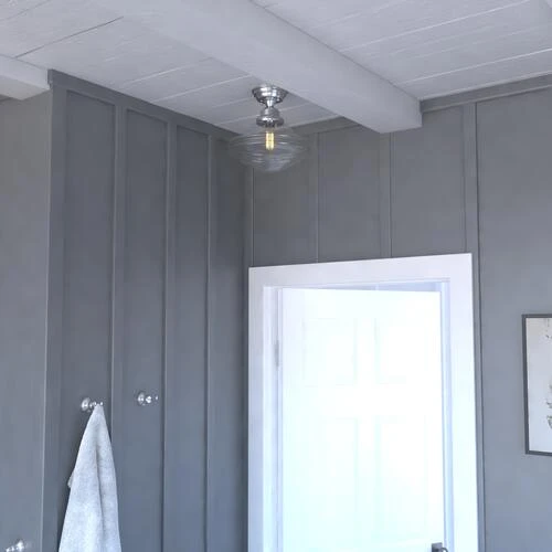 Best Sale ⭐ Patriot Lighting® Huntley Satin Nickel Semi-Flush Mount Ceiling Light ⭐ 6 Best Sale ⭐ Patriot Lighting® Huntley Satin Nickel Semi-Flush Mount Ceiling Light ⭐ - Image 4