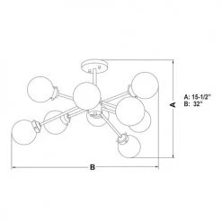 Top 10 🤩 Patriot Lighting® Orbit Oil Rubbed Bronze 9 Light Semi-Flush Mount Ceiling Light ✨ -Patriot Lighting Sales C0238 DWG
