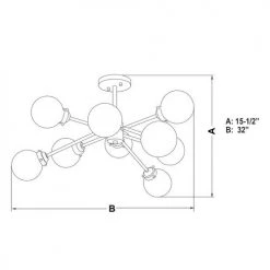 Promo 👏 Patriot Lighting® Orbit Oil Rubbed Bronze 9 Light Semi-Flush Mount Ceiling Light 😍 -Patriot Lighting Sales C0239 DWG