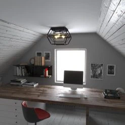 Budget 👍 Patriot Lighting® Bartlett Oil Rubbed Bronze 3 Light Flush Mount Ceiling Light ❤️ -Patriot Lighting Sales C0241 L1