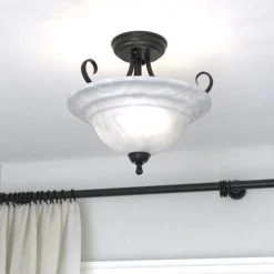 Brand new ❤️ Patriot Lighting® Babylon Oil Burnished Bronze Semi-Flush Mount Ceiling Light ⭐ -Patriot Lighting Sales CF65353OBB L2