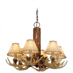 Promo ✔️ Patriot Lighting® Lodge Noachian Stone 6 Light Chandelier 😍