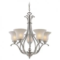 Buy ⌛ Patriot Lighting® Monrovia Brushed Nickel 5 Light Chandelier 😍