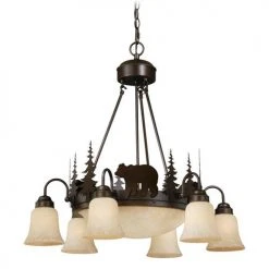 Best Pirce ❤️ Patriot Lighting® Bozeman Burnished Bronze 9 Light Chandelier ⌛