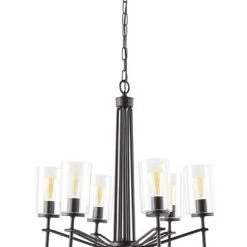 Coupon ⌛ Patriot Lighting® Nolie 6-Light Matte Black Chandelier 🥰
