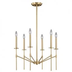 Wholesale 😍 Patriot Lighting® Kedzie Natural Brass 6 Light Chandelier 🎉