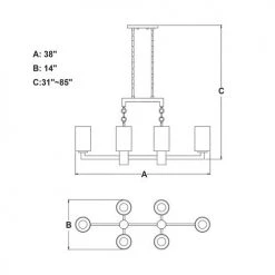 Top 10 ❤️ Patriot Lighting® Addison Satin Nickel 8 Light Chandelier ⭐ -Patriot Lighting Sales H0190 DWG