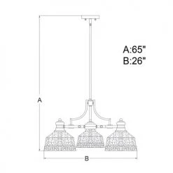Budget ⭐ Patriot Lighting® Beloit Satin Nickel 3 Light Chandelier 🎉 -Patriot Lighting Sales H0220 DWG
