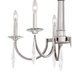 New 🛒 Patriot Lighting® Hoyne Polished Nickel 5 Light Chandelier ❤️ -Patriot Lighting Sales H0243 1