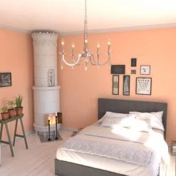 New 🛒 Patriot Lighting® Hoyne Polished Nickel 5 Light Chandelier ❤️ -Patriot Lighting Sales H0243 L1