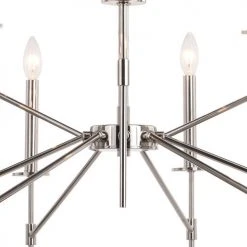 Flash Sale 🌟 Patriot Lighting® Kedzie Polished Nickel 9 Light Chandelier 🤩 -Patriot Lighting Sales H0260 2