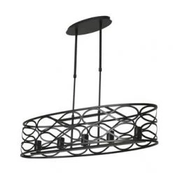 Flash Sale 😉 Patriot Lighting® Phinny Matte Black 5 Light Island Light 👏