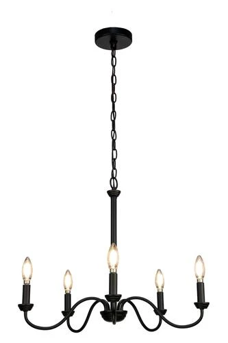 Promo 🎉 Patriot Lighting® Cura Black 5-Light Chandelier ✨ 4 Promo 🎉 Patriot Lighting® Cura Black 5-Light Chandelier ✨ - Image 2