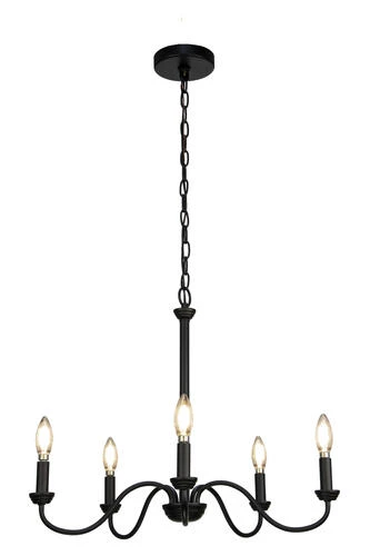 Promo 🎉 Patriot Lighting® Cura Black 5-Light Chandelier ✨ 5 Promo 🎉 Patriot Lighting® Cura Black 5-Light Chandelier ✨ - Image 3