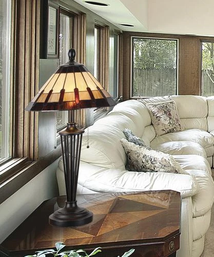 Budget 💯 Patriot Lighting® Denman Tiffany Style Table Lamp 🔥 4 Budget 💯 Patriot Lighting® Denman Tiffany Style Table Lamp 🔥 - Image 2