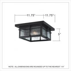 Budget ⭐ Patriot Lighting® Wren Matte Black 2-Light Outdoor Flush Mount Ceiling Light 🔔 -Patriot Lighting Sales MND2523E DIM