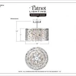 Hot Sale ⌛ Patriot Lighting® Elegant Home Braylen Chrome 5-Light Semi-Flush Mount Ceiling Light ✔️ 11 Hot Sale ⌛ Patriot Lighting® Elegant Home Braylen Chrome 5-Light Semi-Flush Mount Ceiling Light ✔️ -Patriot Lighting Sales MND3381Adimensionimage